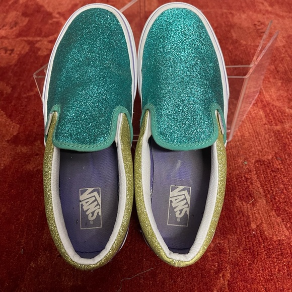 WMNS Mermaid Glitter Vans Slip Ons. - Picture 3 of 12